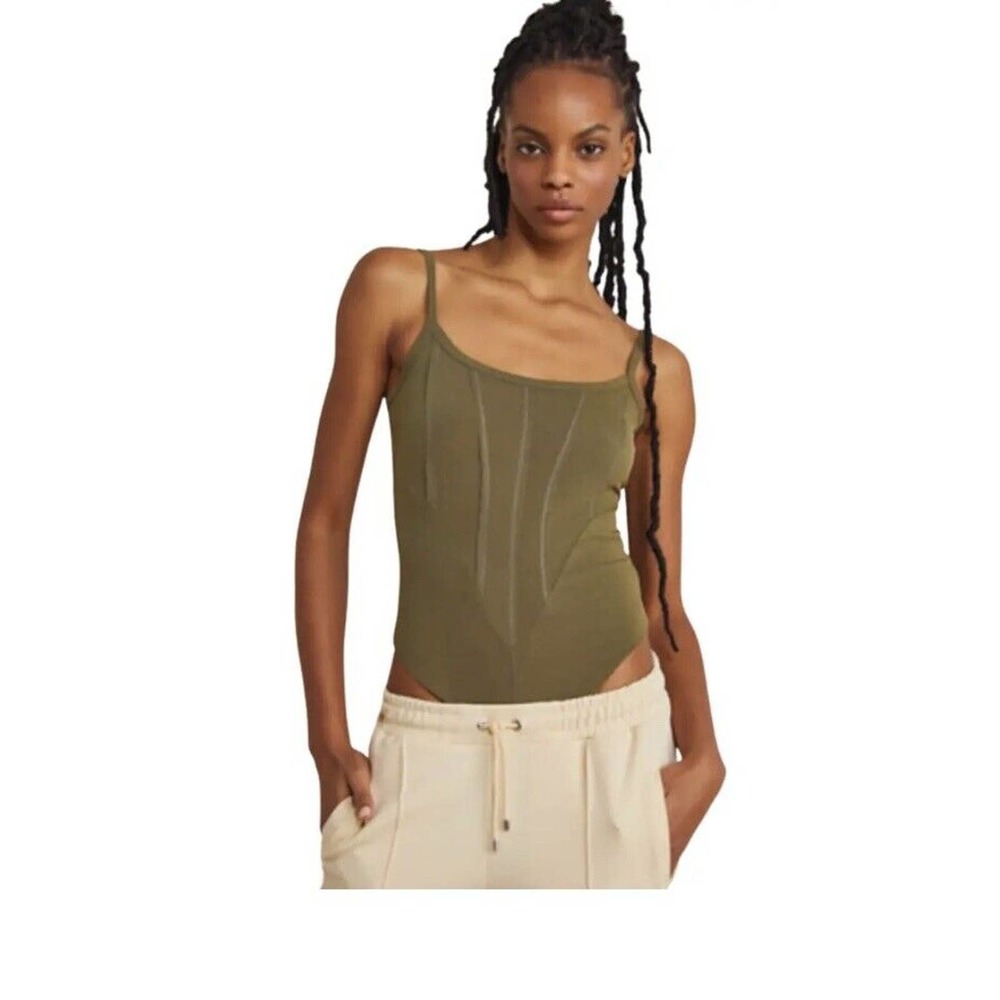 Free People Intimately That Girl Corset Bodysuit In Viper Green Size small NWOT*
